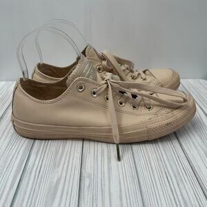 Converse Chuck Taylor All Star Low Top Lace-Up Tan Leather Sneakers Women's Sz 9